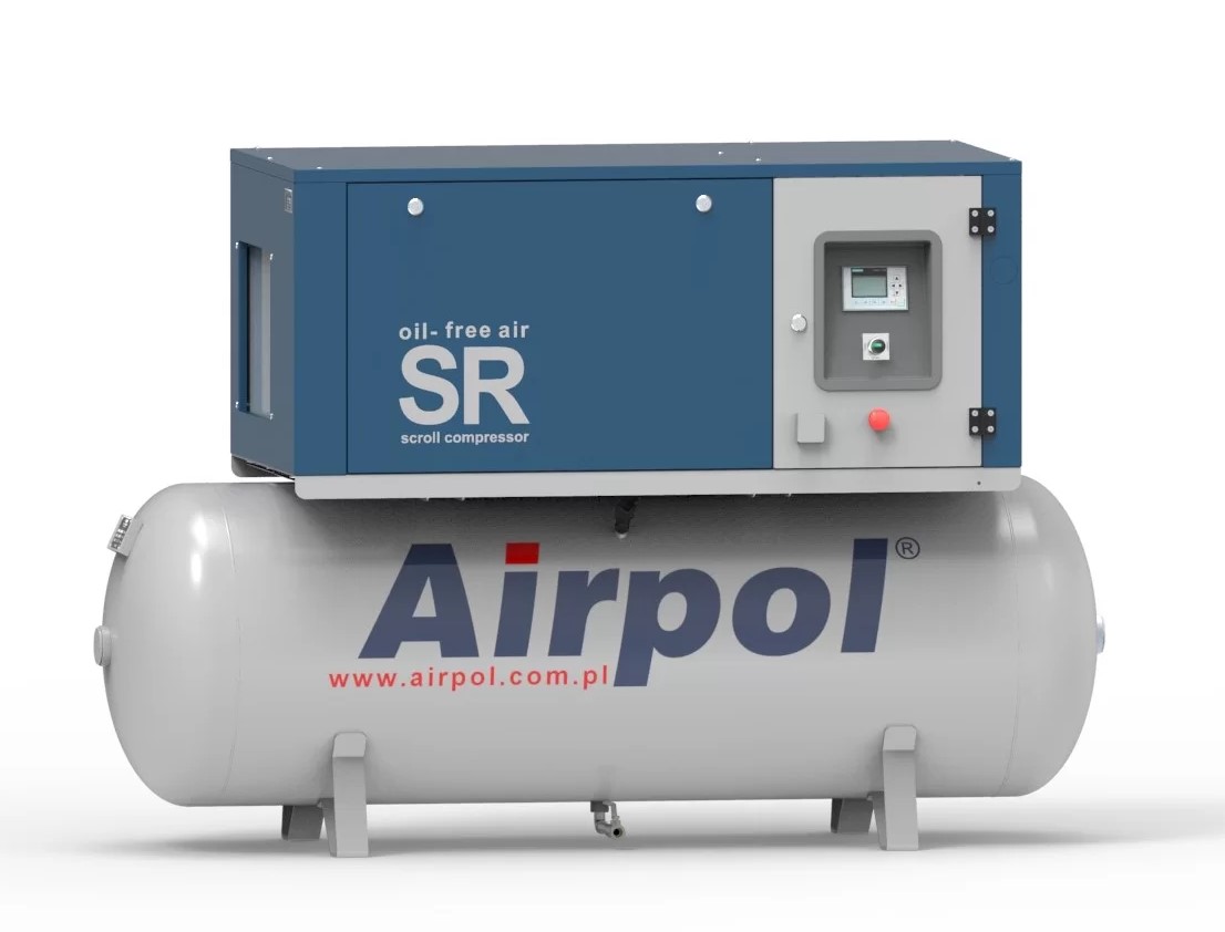 Spirálkompresszorok légtartályon hűtveszárítóval és szűrőkkel