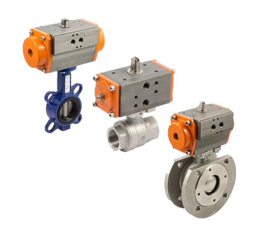 RV-FLUID pneumatikus forgatóműves technológiai szelepek