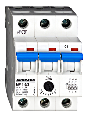SCHRACK BE400306 Motorvédőkapcsoló 1,0-1,6A 3P 3KE