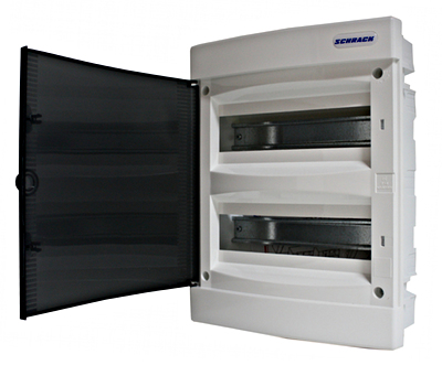 SCHRACK BK080002 Süllyesztett elosztó füstszínű ajtóval IP40 24KE