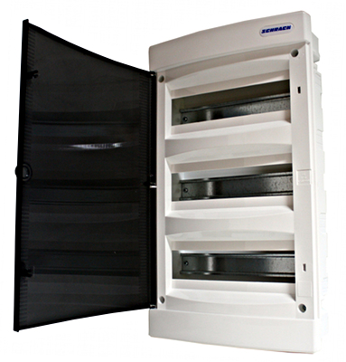 SCHRACK BK080003 Süllyesztett elosztó füstszínű ajtóval IP40 36KE