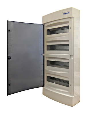 SCHRACK BK080105 Falon kívüli elosztó átlátszó ajtóval 48KE