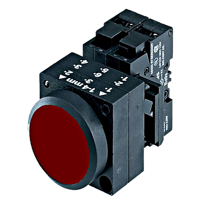 SCHRACK MSL12205C Vill. Nyomógomb piros 24V 1ny rugós kapocs