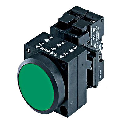 SCHRACK MSL14103C Vill. Nyomógomb zöld 230V 1z rugós kapocs